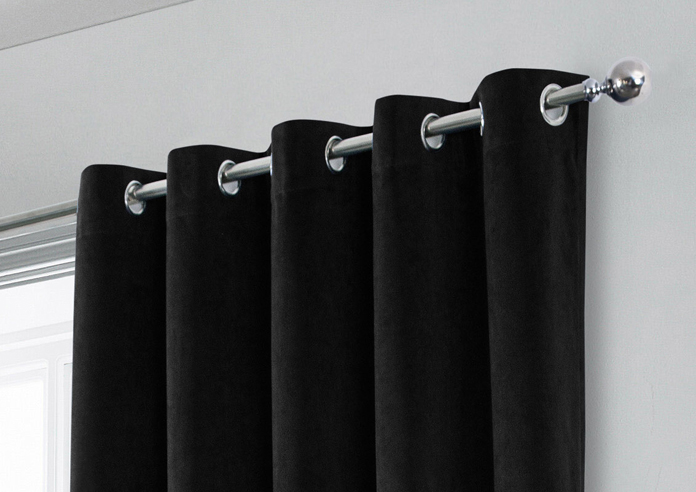 Hampton (Blackout) Eyelet, Black - Ready Made Curtains - Image 9